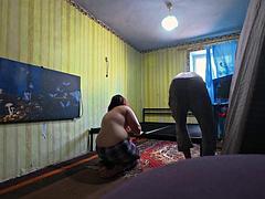 Amateur, Rondelette, Couple, Européenne, Lunettes, Hard, Hd, Mature