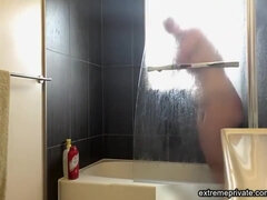 Watching My Tattooed Stepdaughter In Shower