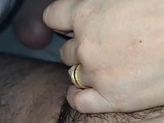 Guess whats going on under the blanket when the stepmom touches her stepsons cock?