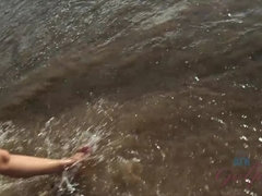 Strand, Bikini, Blondine, Flashen, Im freien, Pov, Öffentlich, Titten