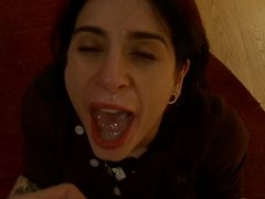 Минет, Парочка, Семяизвержение, Еда, Секс без цензуры, Натуральные сиськи, Крошечные, От первого лица