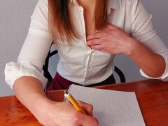 Enthousiasteling, Vrouw, Masturbatie, Orgasme, Schoolmeisje, Mager, Tieten likken, Speelgoed