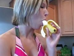 18-19 year old banana cock sucking tease