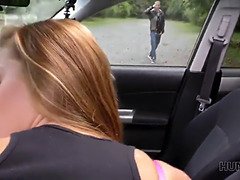 Innocent roe gets bored and tries outdoor sex for money for the first time