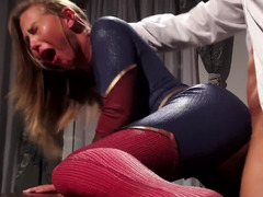 Supergirl fucked hard in her perfect superhero pussy