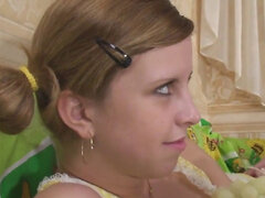 Petite chick and her lover in a homemade sex video