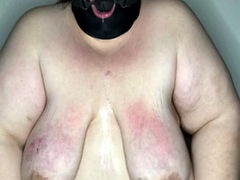 Ssbbw Sub Trying Out A New Gag, Tit Spanking
