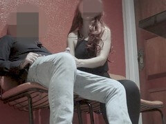 Минет, Ноги, Дрочка ногами, Спортзал, Рыжие