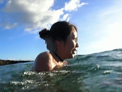 Amateur, Asiatique, Brunette brune, Nue, De plein air, Pov, Chatte, Jouets