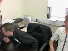 Office lads share group sex perversions in a hot foursome