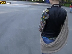 素人, ブロンド, 気狂い, アウトドア, 公共, ストリップ