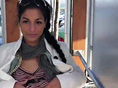 Petite hottie Nancy with small tits rides massive dick