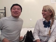 Asiatique, Blonde, Sucer une bite, Éjaculation interne, Hd, Japonaise, Chatte, Jupe