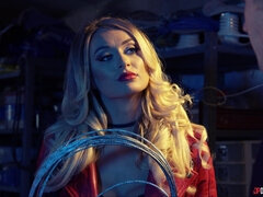 Blonde Temptress Ignites Horror Passion in Outdoor Intense Play