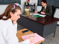 Pijpbeurt, Hondjeshouding, Schoolmeisje, Mager, Slet, Lerarin, Tiener, Tieten likken