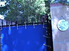 Grote mammen, Bruinharig, Rondborstig, Sperma shot, Sperma in gezicht, Buiten, Kut duiken