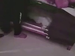 Wife gets a massage in front of her husband