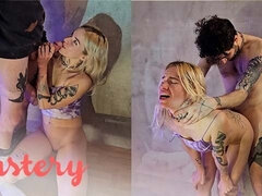 Blonde, Sucer une bite, En levrette, Hard, Hd, Petite femme, Chatte, Nénés