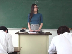 Asiático, Culo, Loco, Pantaletas, Coño, Medias largas, Maestra, Tetas