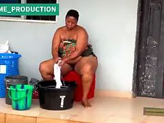 Afrikanisch, Leie, Wohlbeleibte schöne frauen, Blasen, Paar, Hausfrau, Stiefmutter, Ehefrau