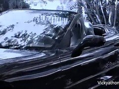 Chica, Tetas grandes, Ducha, Mojado