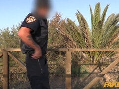 Luna Rival gets nailed by a big-dicked cop on a nudist beach