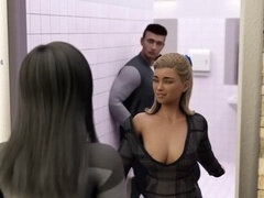 Dreidimensional, Asiatisch, Hochschule, Spiele, Schwanzloch, Toilette