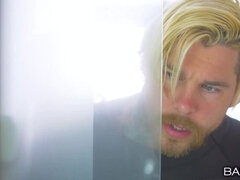 アナル, 舐める尻, ブロンド, フェラチオ, バック, なめる, ショートヘア, オッパイの