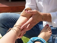 お尻, デカパイ, イギリス人, 軟体, 足フェチ, 足コキ, アウトドア, オマンコ