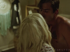 Dormitorio, Rubia, Mamada, Familia, Atragantadas, Besar, Pequeña, Sexo fuerte