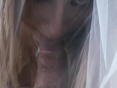 Love in a wedding dress wildly penetrated by naughty best man