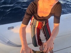 Intense boat sunset pleasure with the duo Naemyia