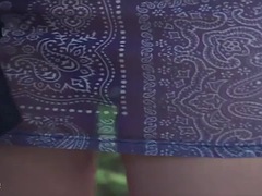 Nice Russian girl enjoys a naked walk in the forest