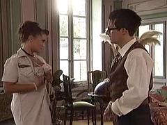 Grosse bite, Gros seins, Sucer une bite, Tir de sperme, Européenne, Hard, Nénés, Rétro ancien