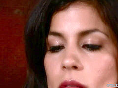 デカチン, 黒人, フェラチオ, ボンデージ, 茶髪の, 目瞪口呆