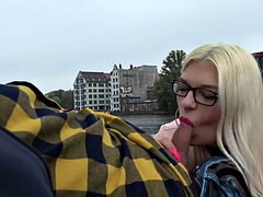 Bigass public slut fucked by sex date after sucking outdoors