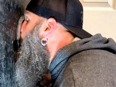 Dad, gloryhole, handjob