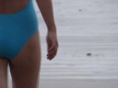 Strand, Grote lul, Badpak, Erotisch, Latijnse vrouw, Masturbatie, Kut duiken, Vrouw