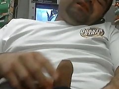 Wanking, talking on phone and cumming at shop