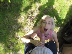 Rubia, Coche, Estilo perrito, Corridas faciales, Pajear, Hd, Al aire libre, Público