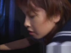Pretty Japanese tart in amazing group sex video