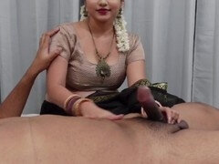 Curvy Indian aunty rides hard with her huge booty in a sexy saree