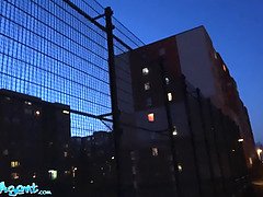 Naughty Euro MILF Northern Lass bangs in public & takes a hot creampie in basement