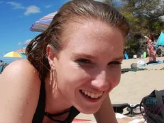 Enthousiasteling, Blond, Auto, Vriendin, Orgasme, Buiten, Gezichtspunt, Openbaar