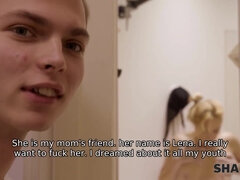 Blonde, En levrette, Mature, Naturelle, Chatte, Russe, Rasée, Douche