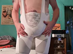 Leie, Grosser schwanz, Crossdresser, Schwul, Hardcore, Lingerie, Masturbation, Solo