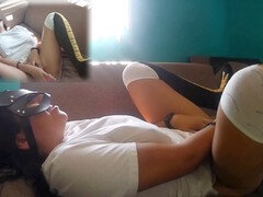 Grosse, Pieds, Fille latino, Masturbation, Mexicainne, Orgasme, Chatte, Jarretelles