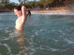 Amateur, Plage, Bikini, Nue, De plein air, Pov, Public, Chatte