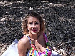 素人, デカパイ, フェラチオ, チェコ, 露出狂, ハードコア, アウトドア