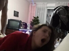 Gros cul, Gros seins, Sucer une bite, Tir de sperme, Queue, Fait maison, Orgasme, Adolescente
